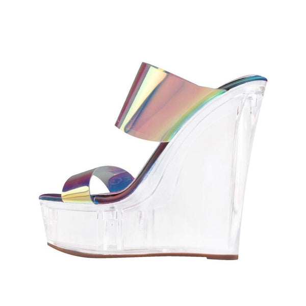 Privileged By J.c. Dossier Poper Iridescent Clear Wedge