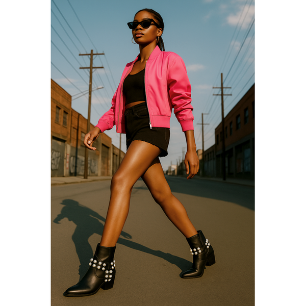 Privileged By J.c. Dossier Prejean Black Pearl-Embellished Bootie