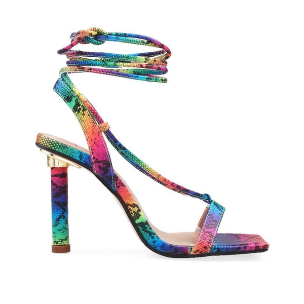 privileged by j.c. dossier Presidro Rainbow Snake-Embossed Heel