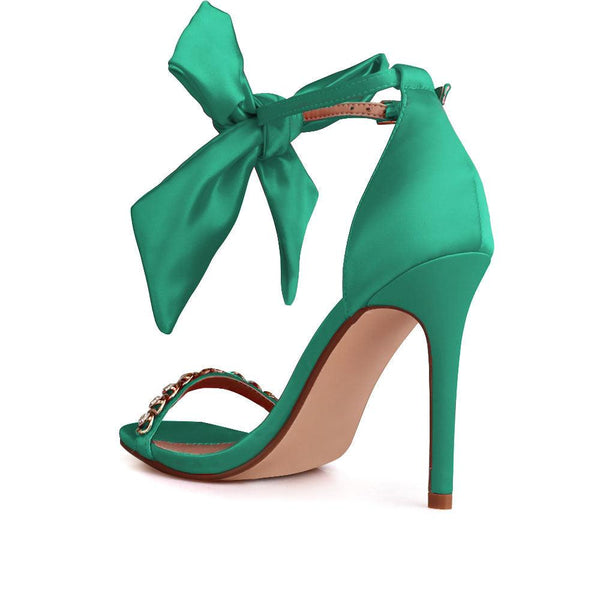 Privileged By J.c. Dossier Prins Satin Ankle Buckle Heels