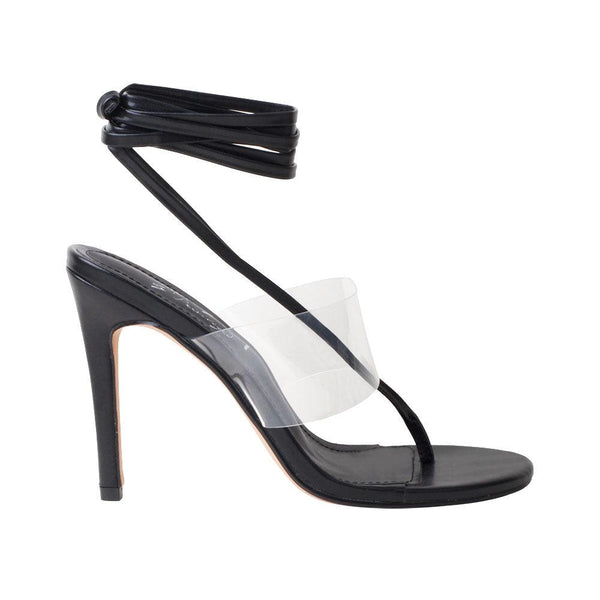privileged by j.c. dossier Barer Black Vinyl Heel