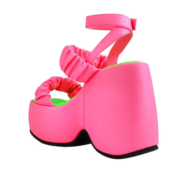 Privileged By J.c. Dossier Egey Pink Platform Heels