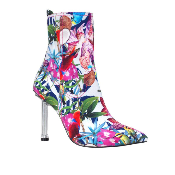 Privileged By J.c. Dossier Fira Floral Denim Bootie