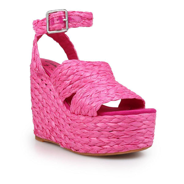 Privileged By J.c. Dossier Gabbie Pink Wedge Sandal