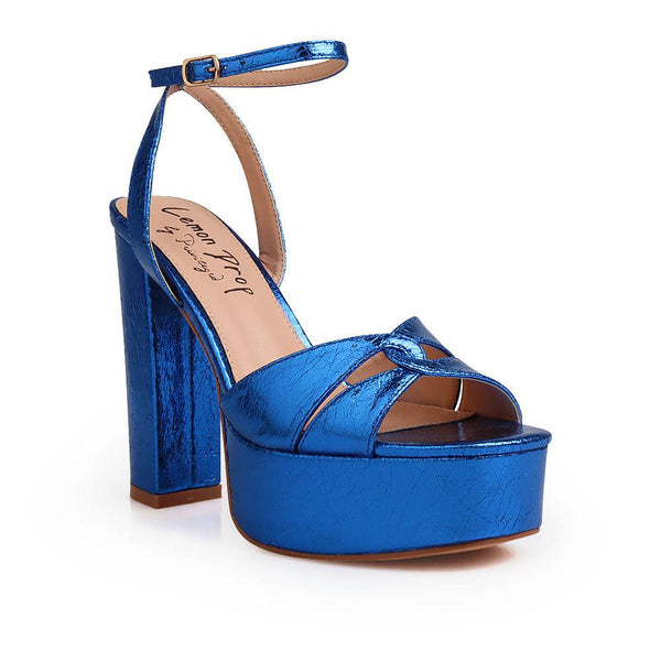 Privileged By J.c. Dossier Jaq Blue Platform Heels