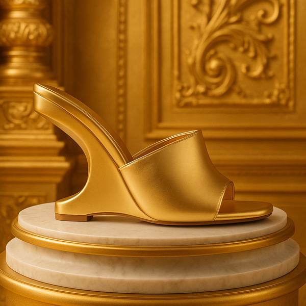 Privileged By J.c. Dossier Kabili Gold Slip-On Heel