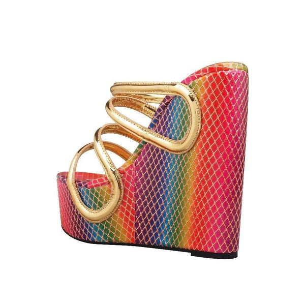 Privileged By J.c. Dossier Kamilia Rainbow Wedge