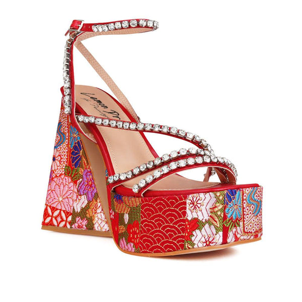 Privileged By J.c. Dossier Kayla Red Platform Heels