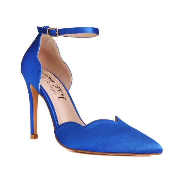 Privileged By J.c. Dossier Kimo Blue Strap Heel