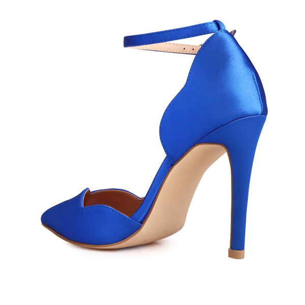 Privileged By J.c. Dossier Kimo Blue Strap Heel