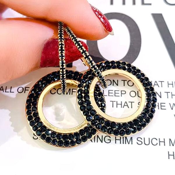 Privileged By J.c. Dossier Krystal Earrings In Teal