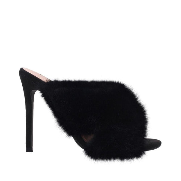 privileged by j.c. dossier Lorenzo Black Fuzzy Heel