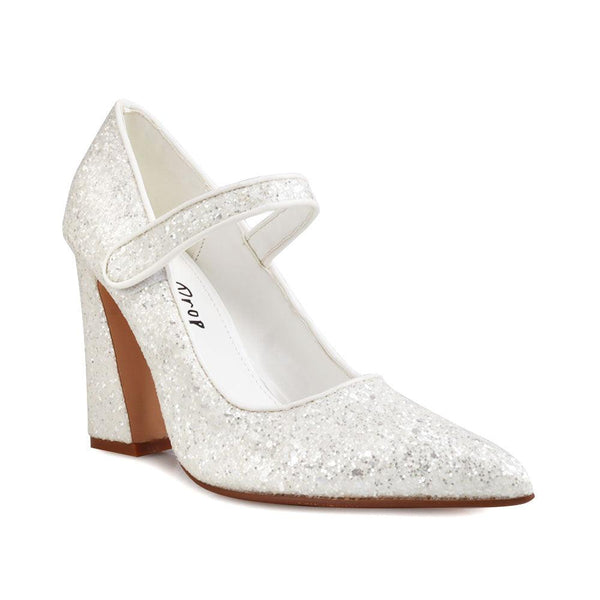 Privileged By J.c. Dossier Luiz White Glitter Pump