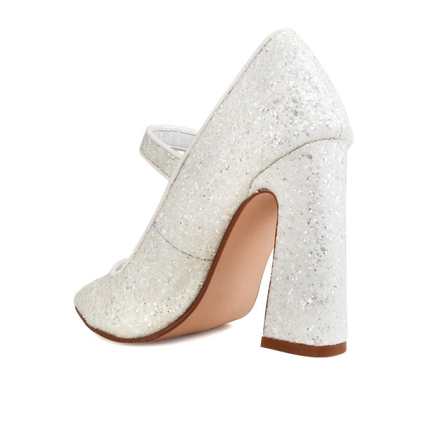 Privileged By J.c. Dossier Luiz White Glitter Pump