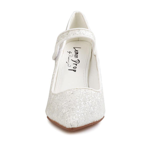 Privileged By J.c. Dossier Luiz White Glitter Pump