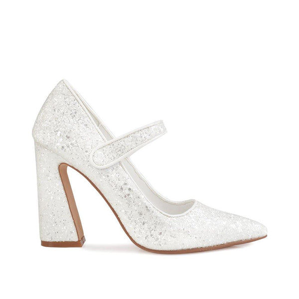 privileged by j.c. dossier Luiz White Glitter Pump