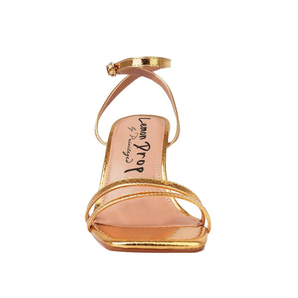 Privileged By J.c. Dossier Mase Metallic Gold Heel