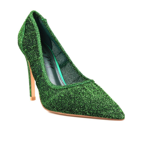 Privileged By J.c. Dossier Megin Green Glitter Pump