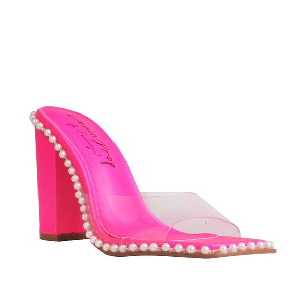 Privileged By J.c. Dossier Power Pink Vinyl Heels
