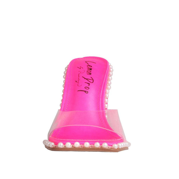 Privileged By J.c. Dossier Power Pink Vinyl Heels