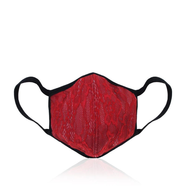Privileged By J.c. Dossier Red Lace Fashion Mask