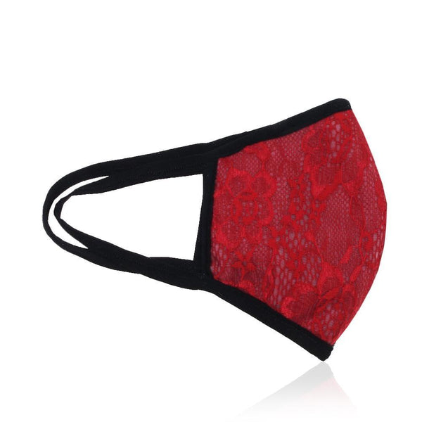 Privileged By J.c. Dossier Red Lace Fashion Mask