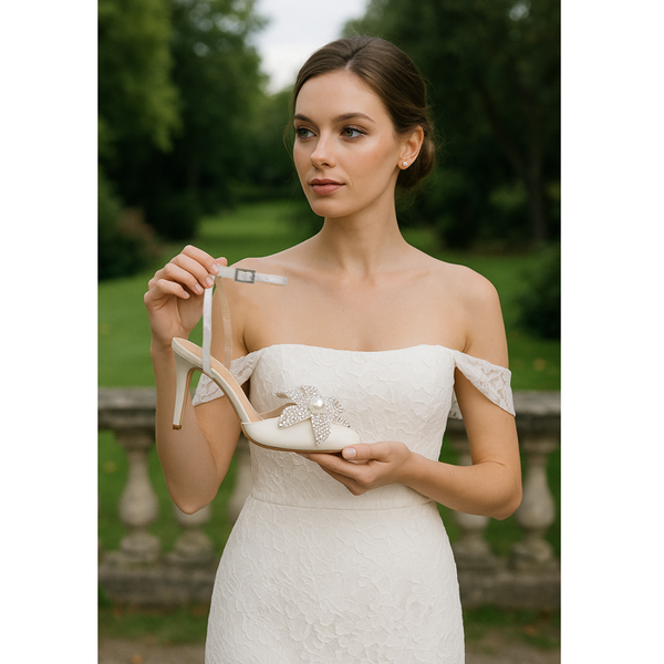 Privileged By J.c. Dossier Reseda Satin Ivory Heel