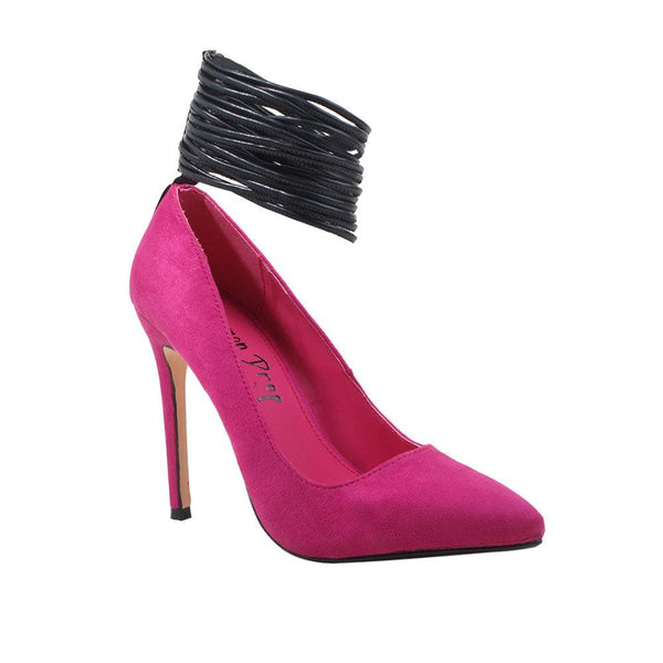Privileged By J.c. Dossier Reviva Pink Lace-Up Heel