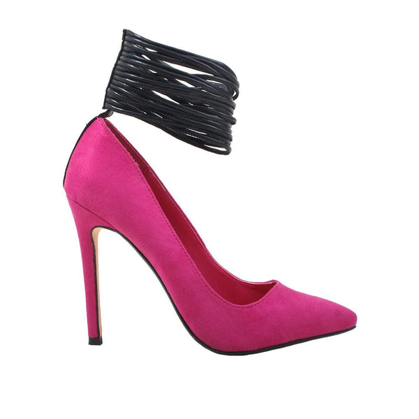 privileged by j.c. dossier Reviva Pink Lace-Up Heel