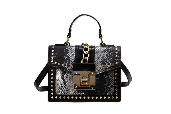 Privileged By J.c. Dossier Styr Clasp Blue Handbag