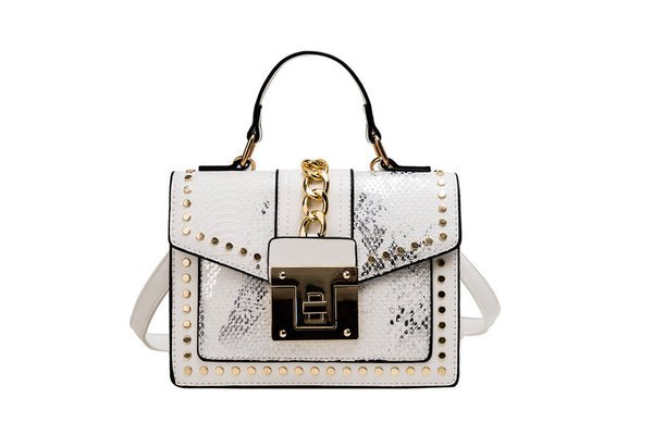 Privileged By J.c. Dossier Styr Clasp Blue Handbag