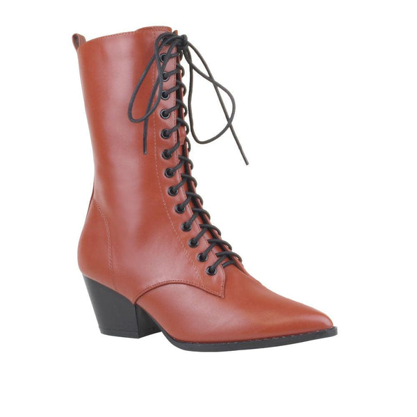 Privileged By J.c. Dossier Taye Rust Lace-Up Bootie