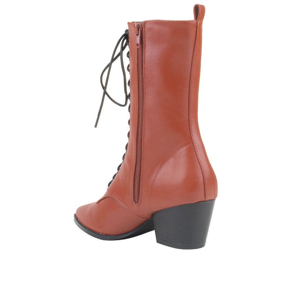 Privileged By J.c. Dossier Taye Rust Lace-Up Bootie
