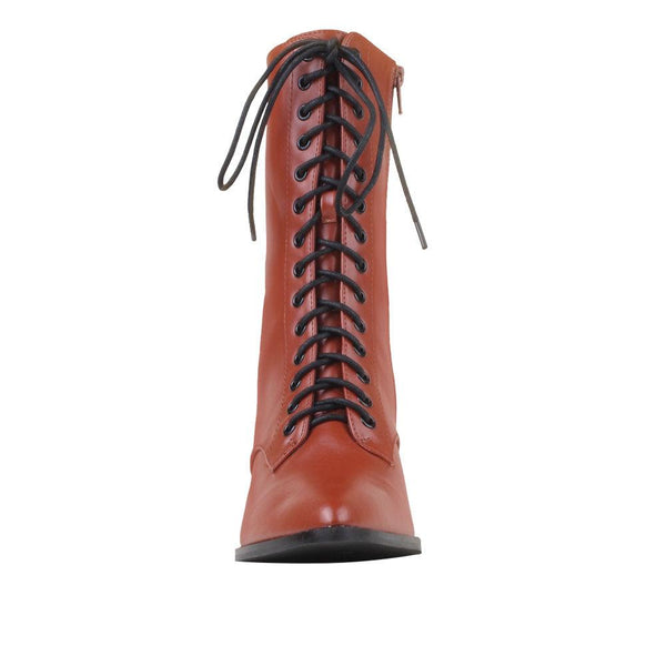 Privileged By J.c. Dossier Taye Rust Lace-Up Bootie