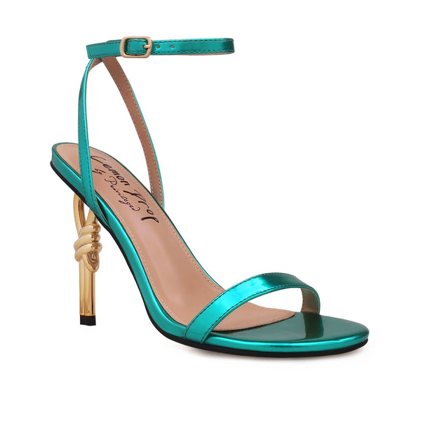 Privileged By J.c. Dossier Uma Teal Strappy Heel