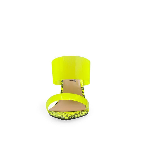 Privileged By J.c. Dossier Pront Neon Yellow Platform Heels