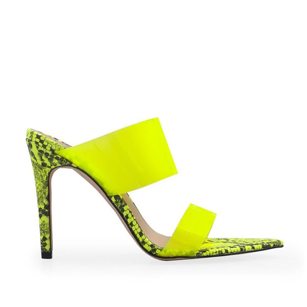 privileged by j.c. dossier Pront Neon Yellow Platform Heels