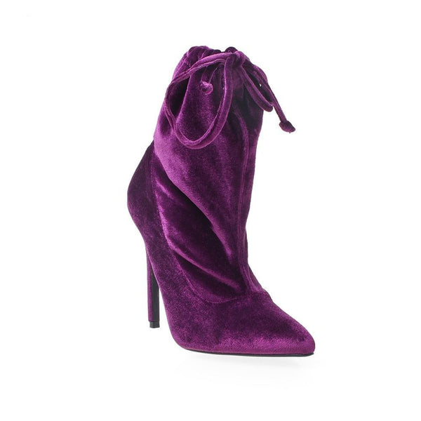 Privileged By J.c. Dossier Purple Velvet Lace-Up Heels