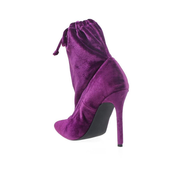 Privileged By J.c. Dossier Purple Velvet Lace-Up Heels