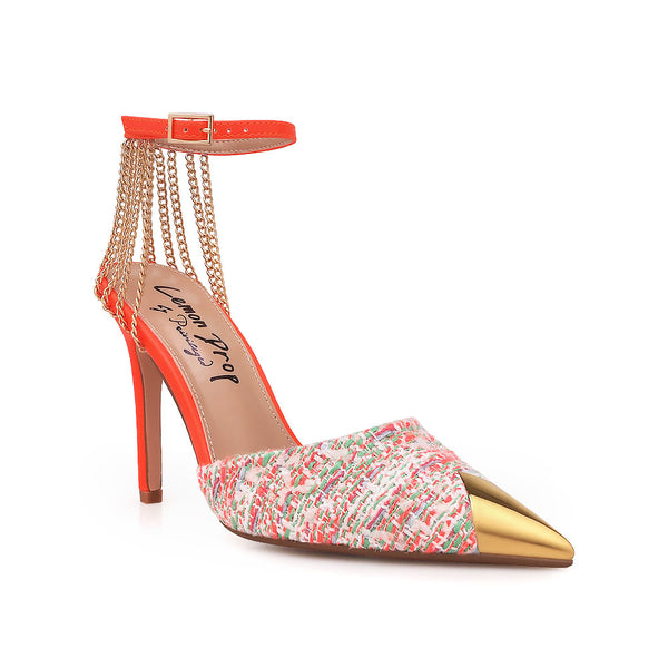 Privileged By J.c. Dossier Queena Orange Pump - Bold 4.25" Heels