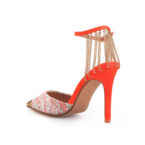 Privileged By J.c. Dossier Queena Orange Pump - Bold 4.25" Heels