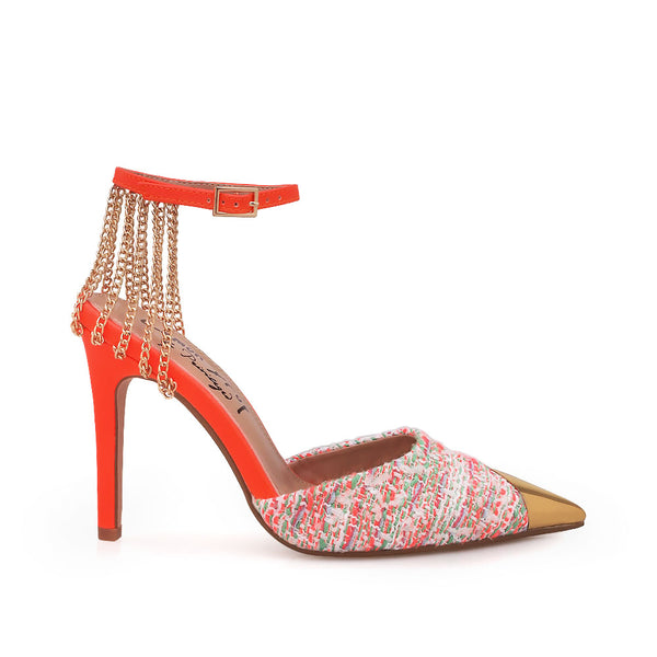 privileged by j.c. dossier Queena Orange Pump - Bold 4.25" Heels