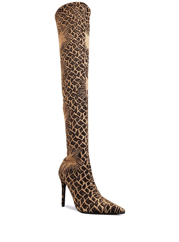 Privileged By J.c. Dossier Rayssa Leopard Print Vegan Suede Boots