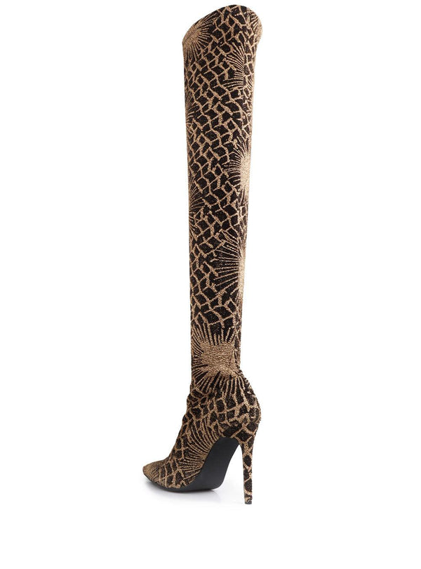 Privileged By J.c. Dossier Rayssa Leopard Print Vegan Suede Boots