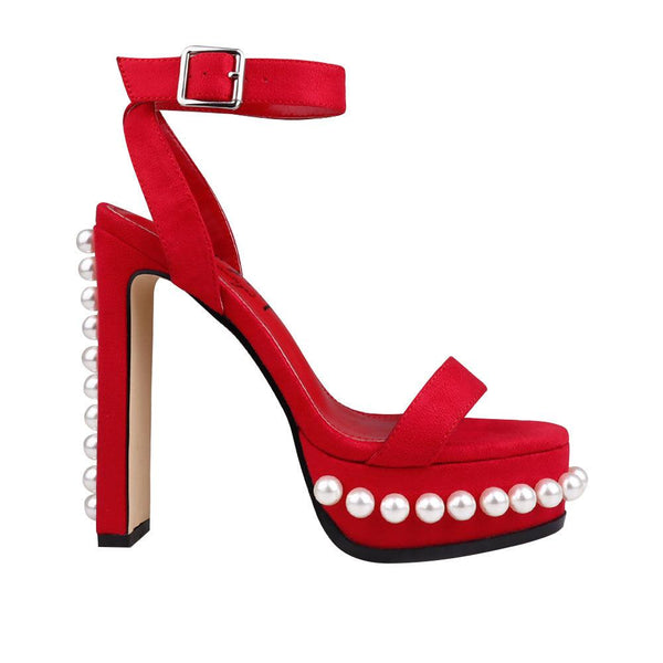 privileged by j.c. dossier Red Platform Heels Anemone