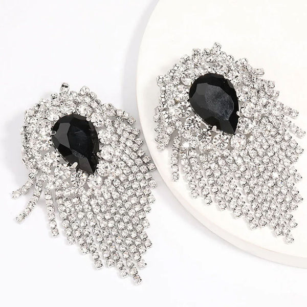 Privileged By J.c. Dossier Regina Rhinestone Earrings – Statement Glam