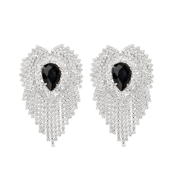 Privileged By J.c. Dossier Regina Rhinestone Earrings – Statement Glam