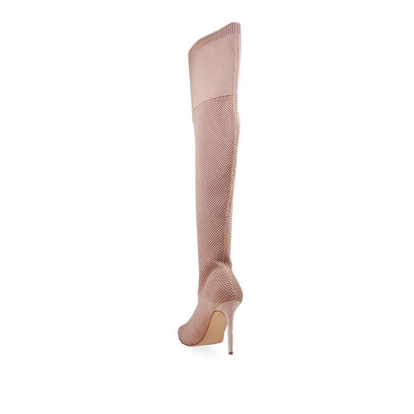 Privileged By J.c. Dossier Retro Nude Knee-High Stiletto Boots
