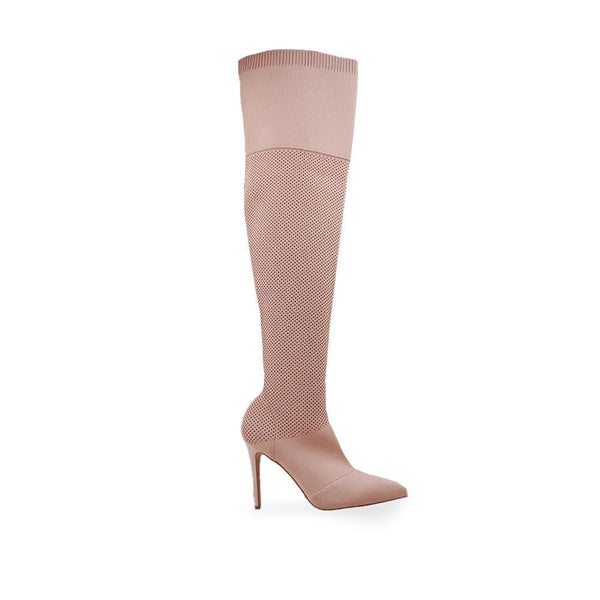 privileged by j.c. dossier Retro Nude Knee-High Stiletto Boots