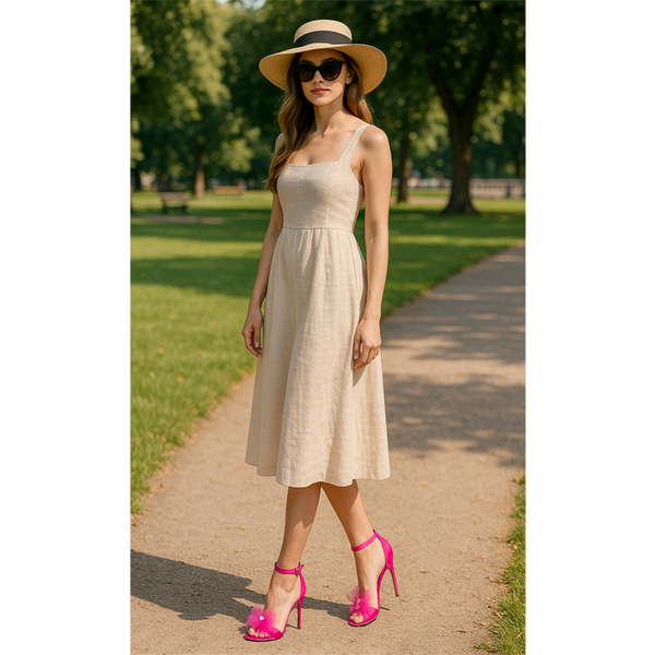 Privileged By J.c. Dossier Rex Fuchsia Satin Heel - Bold & Confident